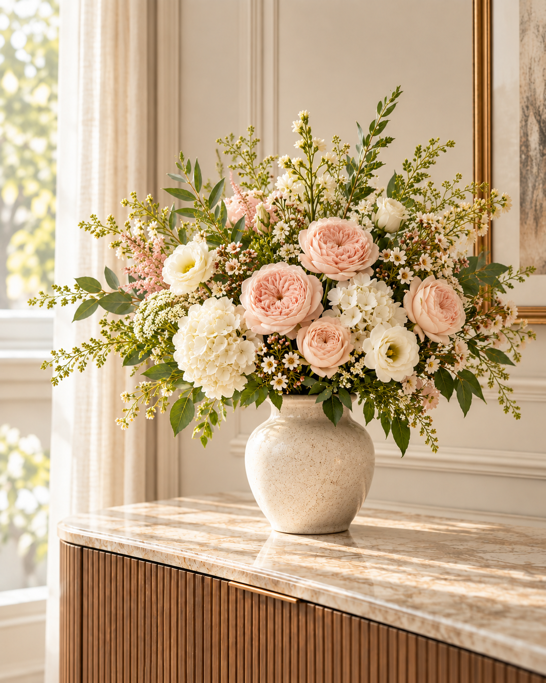 Everanthe The blush complete arrangement — styled visualisation
