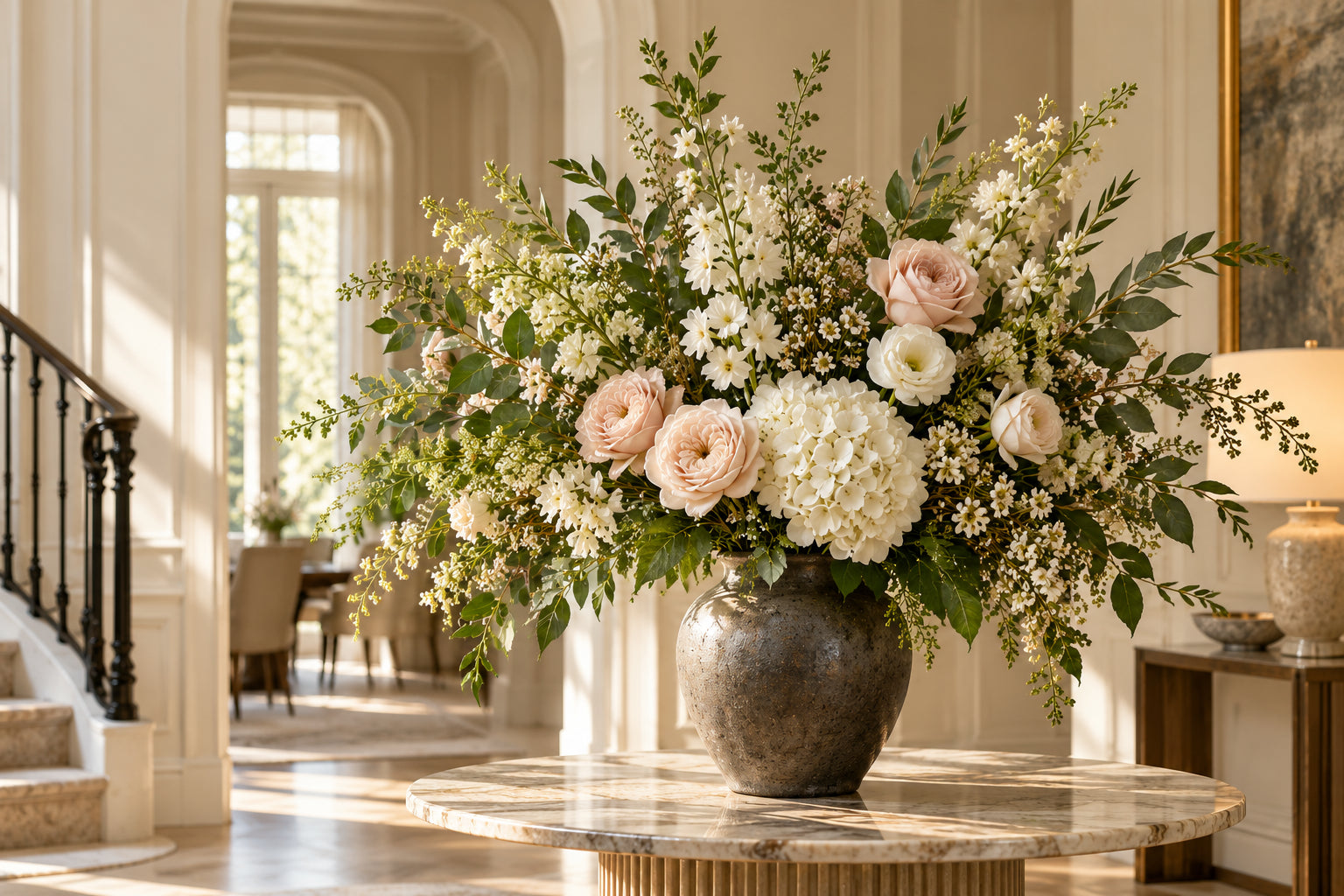 Everanthe permanent floral arrangement in an elegant home